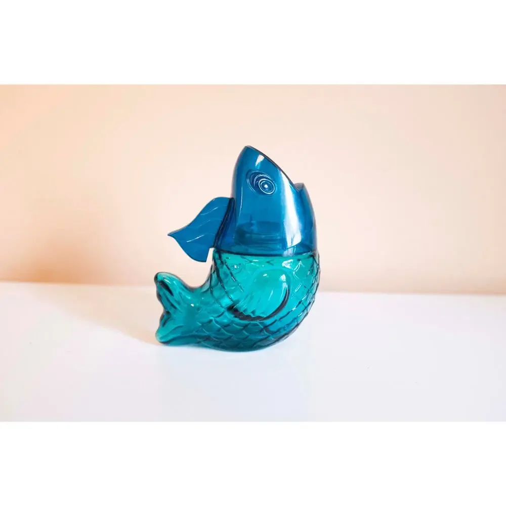 Blue Fish Avon Bottle | Vintage Glass and Plastic Decanter